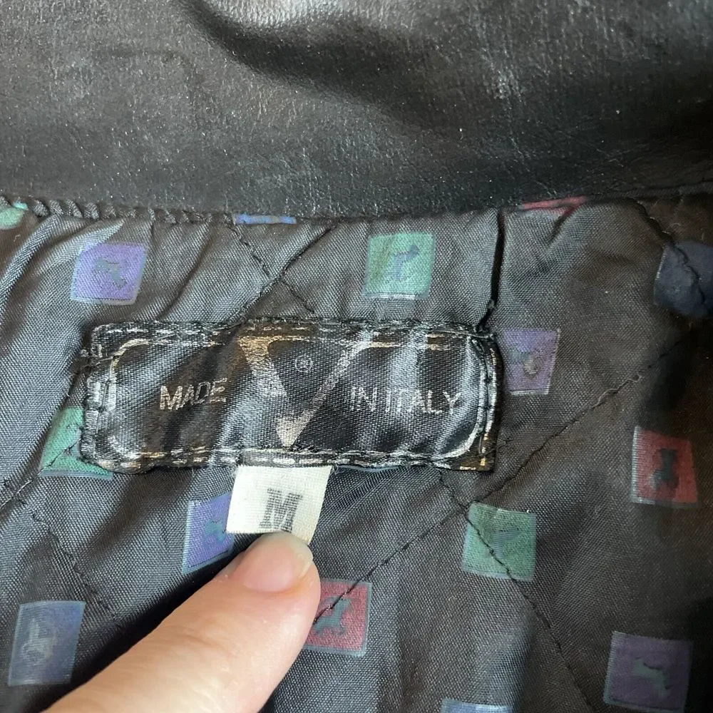 Vintage Black Faux Leather Motorcycle Jacket Biker Bomber Classic‎ Retro Style